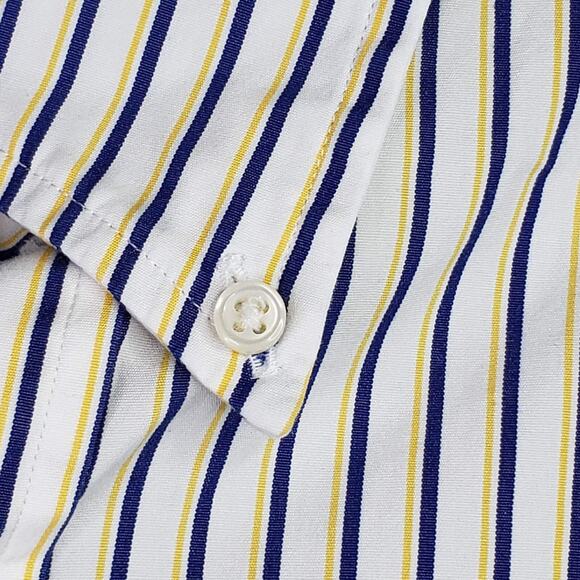 Polo Ralph Lauren Oxford Shirt Men's XL LS Button Down Stripe Blue Yellow White - Picture 7 of 10